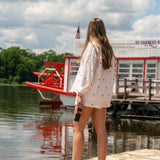 Star Embroidered Button Down Oversized Shirt