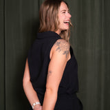 Rhone Mirage Sleeveless Notch Collar Blouse