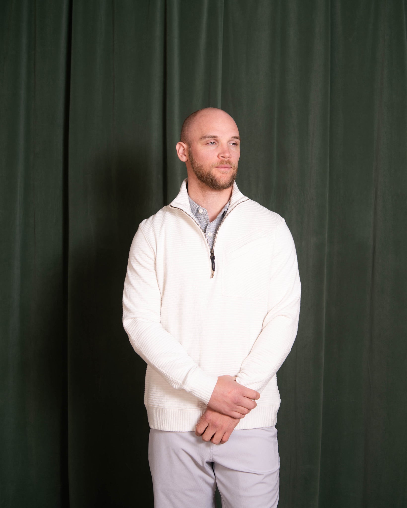 Billy Reid Quilted Half Zip