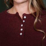 Button Detail Soft Knit Sweater