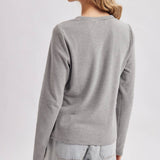 STRIPE CREW NECK KNIT TOP
