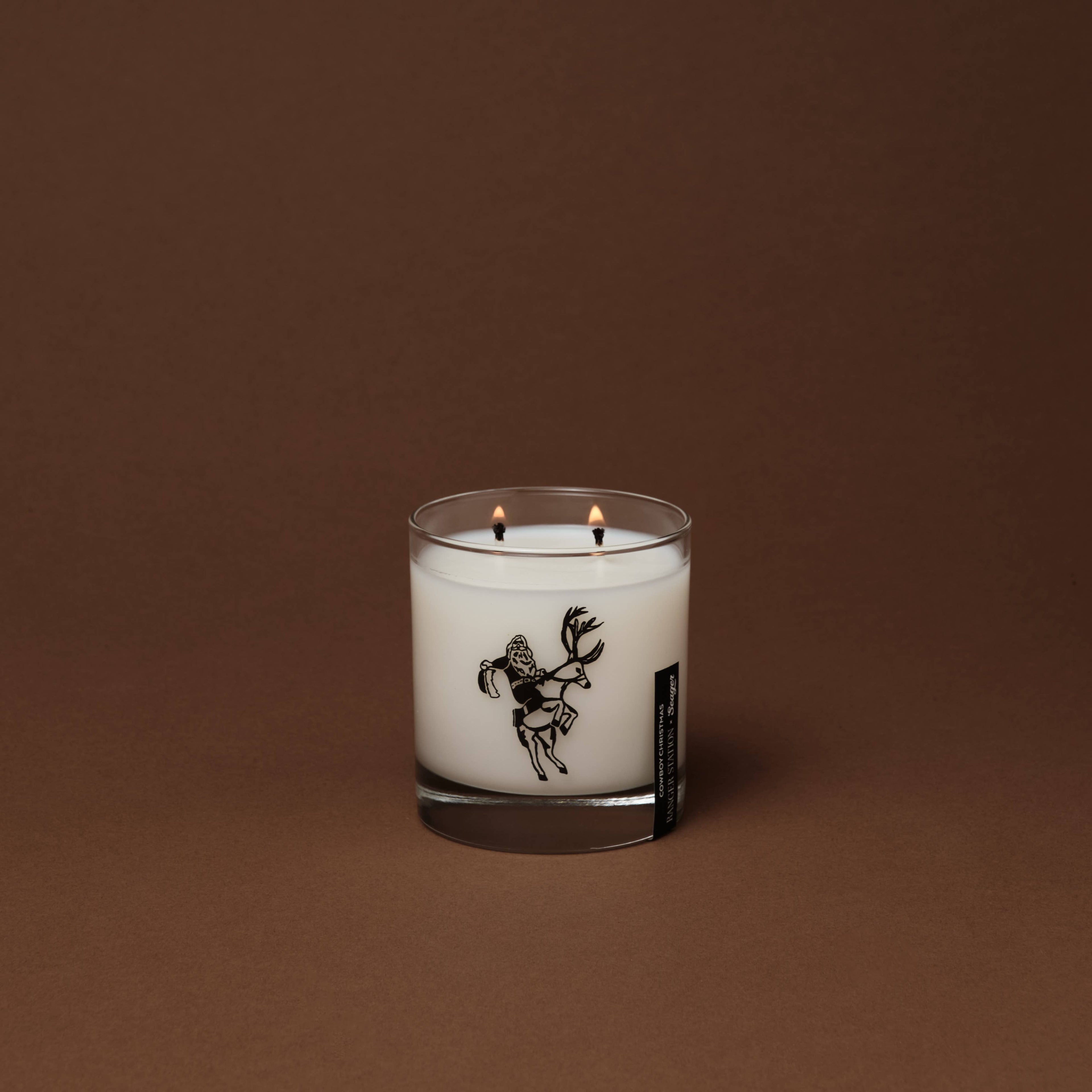 Ranger Station Cowboy Christmas Candle