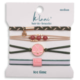 "Tee Time" Green & Pink Hair Tie Bracelets with Removable Ball Marker
