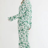 Livy Top & Connie Pant Set Green Fairway Toile