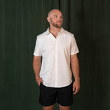 Rhone Brezza Linen-Blend Short Sleeve Shirt