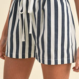 Stripe Twill Denim Shorts
