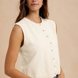 Melange Wool Button Down Sweater Vest