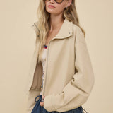 STAND COLLAR DRAWSTRING JACKET