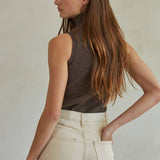 Knit Turtleneck Sleeveless Top