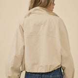 STAND COLLAR DRAWSTRING JACKET