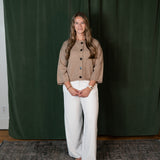 Half Sleeve Button Down Knit Cardigan