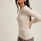 Round Neck Fitted Knit Top
