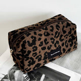 Minimalist Leopard Print Travel Makeup Bag