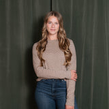 STRIPE CREW NECK KNIT TOP