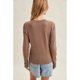 STRIPE CREW NECK KNIT TOP