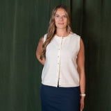 Melange Wool Button Down Sweater Vest
