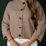 Half Sleeve Button Down Knit Cardigan
