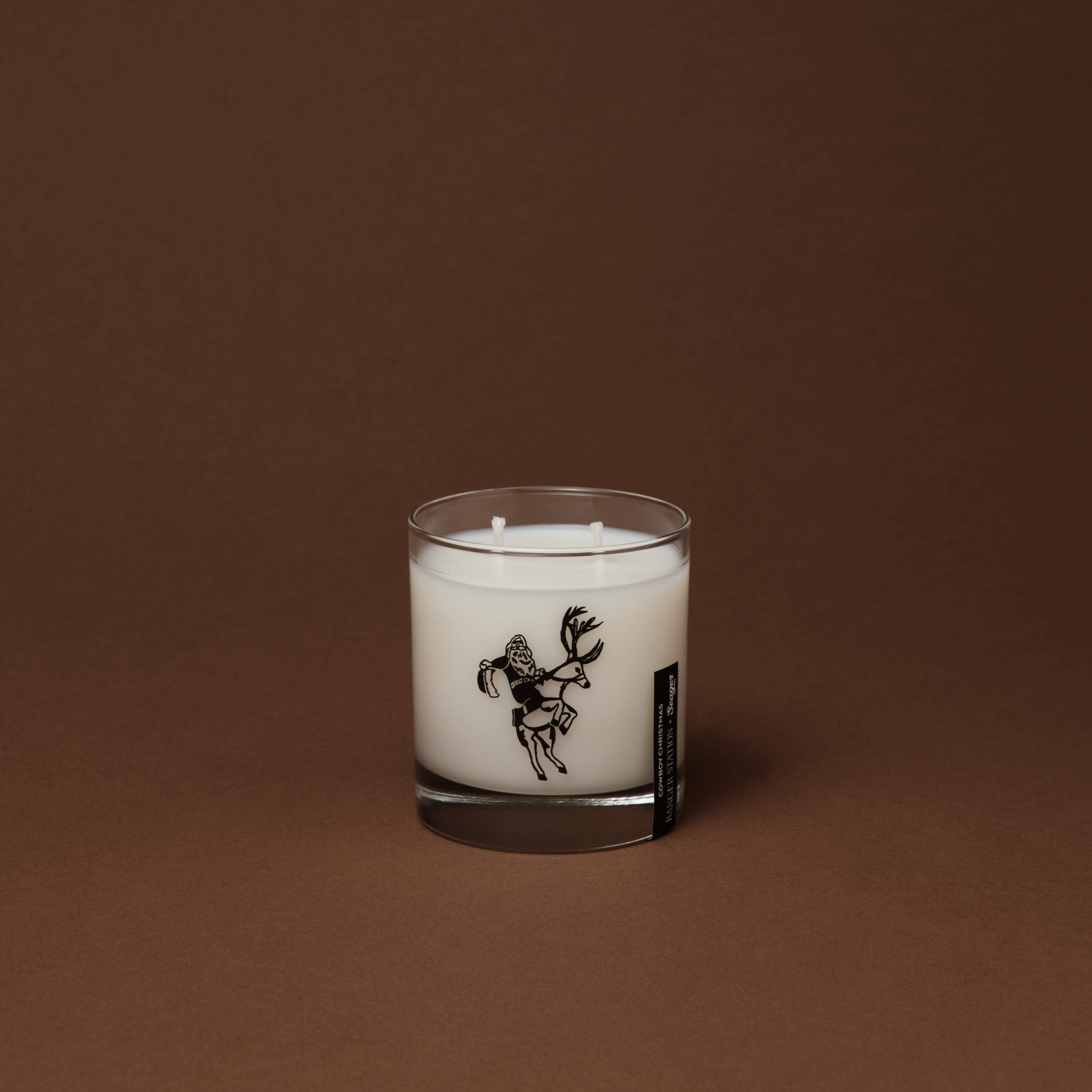 Ranger Station Cowboy Christmas Candle