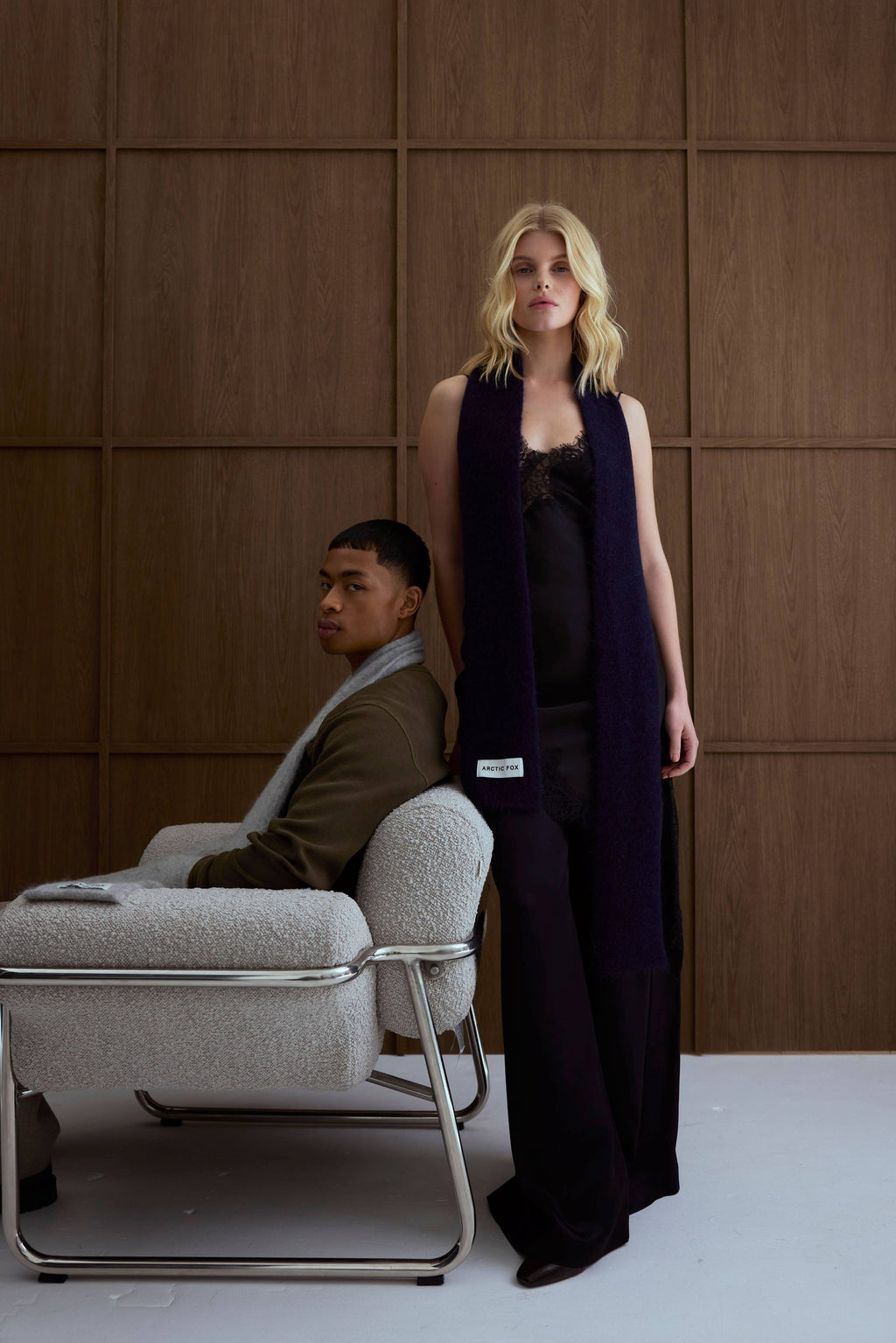 The Alpaca Skinny Scarf - Deep Sea Navy