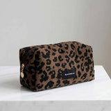 Minimalist Leopard Print Travel Makeup Bag