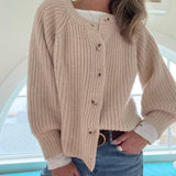 Fisherman Cardigan Crew In Natural
