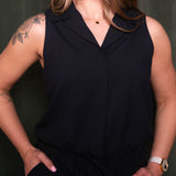 Rhone Mirage Sleeveless Notch Collar Blouse