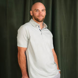 Stone Rose Printed Birdseye Short Sleeve Techno Stretch Polo