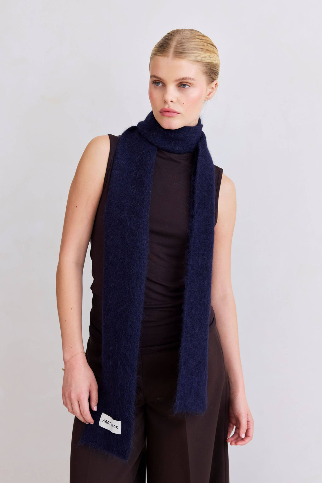 The Alpaca Skinny Scarf - Deep Sea Navy