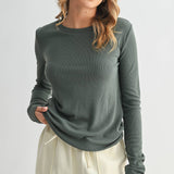 Round Neck Fitted Knit Top