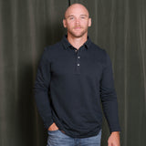 Billy Reid Long Sleeve Herringbone Polo