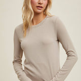 Round Neck Fitted Knit Top