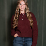 Button Detail Soft Knit Sweater