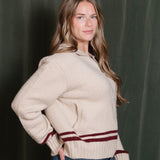 Varsity Zip-Up Knit Jacket