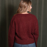 Button Detail Soft Knit Sweater