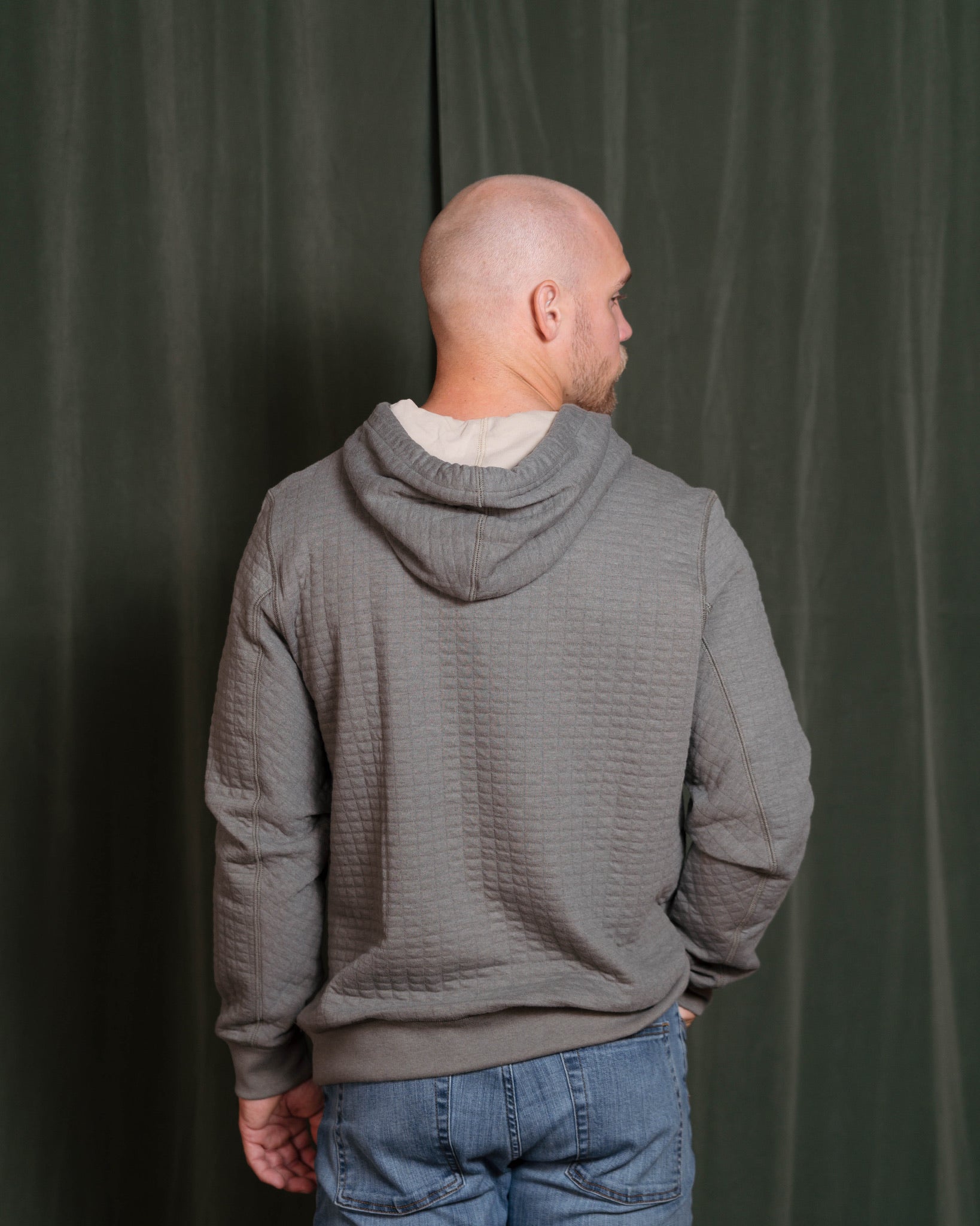 Billy Reid Box Quilt Hoodie Pullover