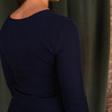 TM Cloud Rib Long Sleeve Button Top