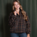 Leona Sherpa Chocolate Bar Plaid
