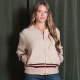 Varsity Zip-Up Knit Jacket
