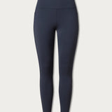 Navy blue leggings on a light gray background