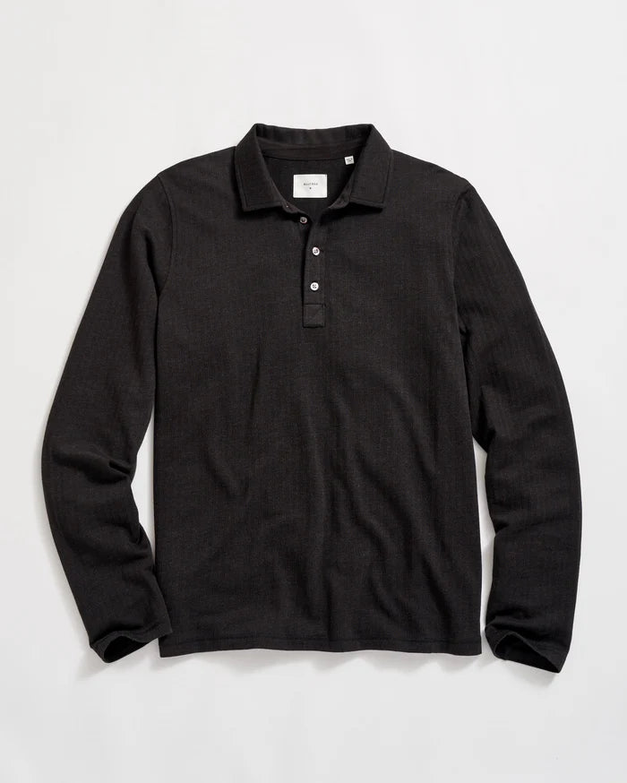Billy Reid LS Herringbone Polo