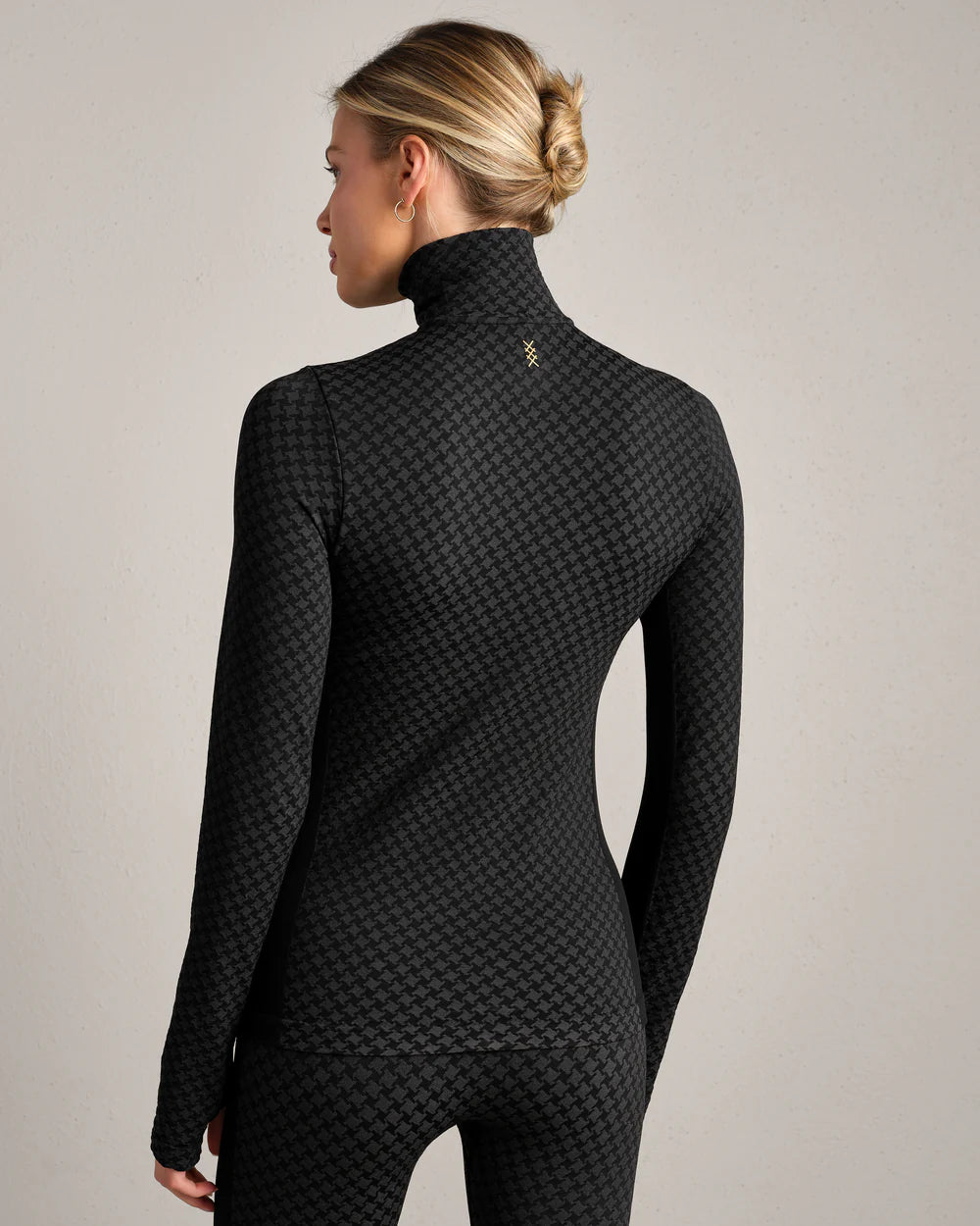 Rhone Après Houndstooth Seamless 1/4 Zip