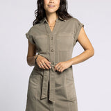 T&S Stretch Belted Dress