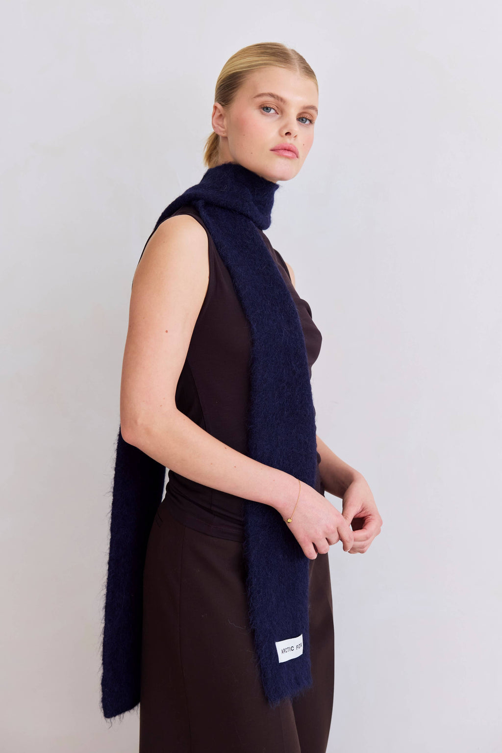 The Alpaca Skinny Scarf - Deep Sea Navy
