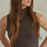 Knit Turtleneck Sleeveless Top