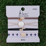 "Drive" Black & Cream Hair Tie Bracelets with Removable Ball Marker