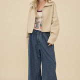 STAND COLLAR DRAWSTRING JACKET