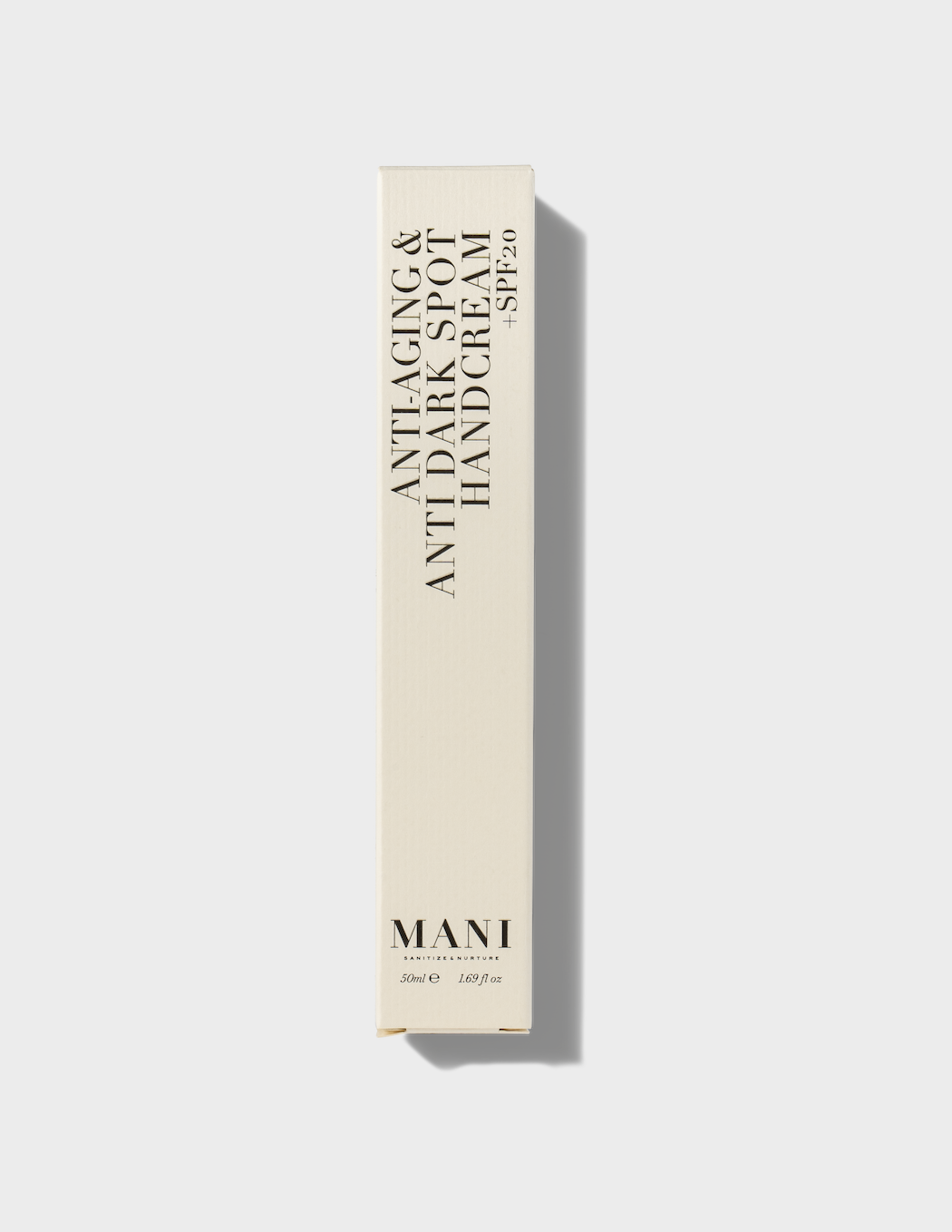 Hand cream box with 'Miani' branding on a white background