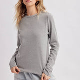 STRIPE CREW NECK KNIT TOP