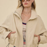 STAND COLLAR DRAWSTRING JACKET