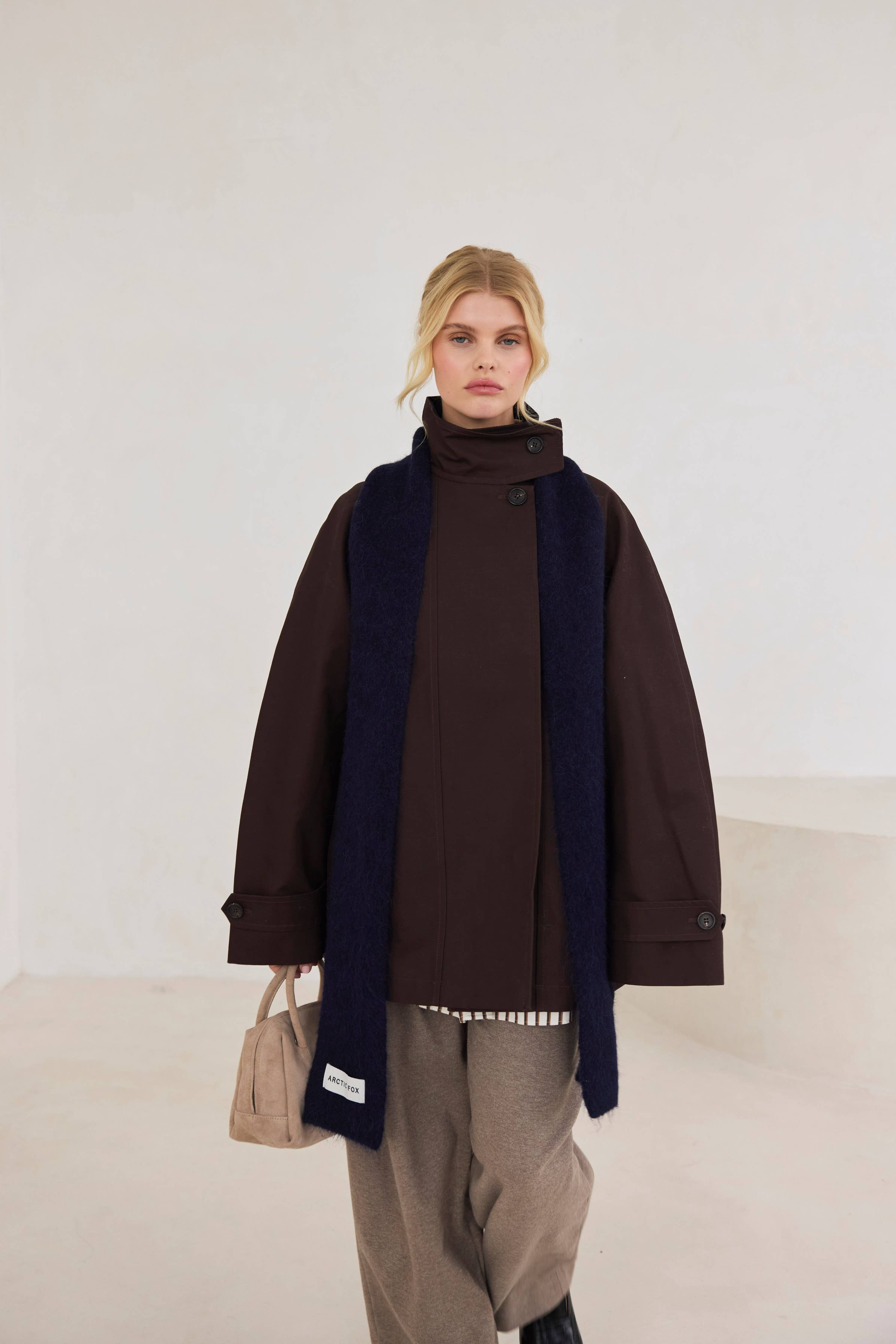 The Alpaca Skinny Scarf - Deep Sea Navy